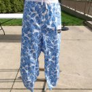 NWT DASH BLUE&WHITE FLORAL CROP PANTS 2X