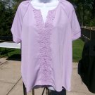 NWT SABRINA LAUREN LAVENDER EMB FLORAL TOP XL