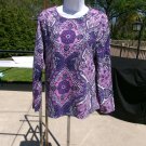 TALBOTS PURPLE PASILEY PRINT TOP L TALBOTS PURPLE PASILEY PRINT TOP L