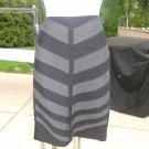 WHITE HOUSE BLACK MARKET BLACK&GRAY DIAGONAL KNIT SKIRT 0