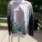 NWT BEACH LUNCH LOUNGEBEIGE BLUE TYE DYE SWEAT SHIRT L