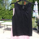 NWT ADRIENNE VITTADINI SPORT BLACK&BEIGE 2PK TANK TOPS L/XL