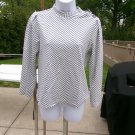 NWOT ANN TAYLOR GRAY&WHITE DIAGONAL STRIPE TOP XS
