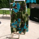 NWOT ELEMENTZ GREEN FLORAL TIERED SKIRT M