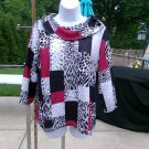 NWT ALLISON DALEY RED, BLACK,GRAY PRINT TOP PL