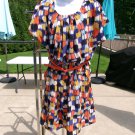 NWOT AB STUDIO VERY CUTE MULTI COLOR PAINT DRESS W BELT 8