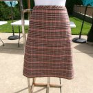 NWT TALBOTS BEIGE, PINK, BURGENDY PLAID WOOL BLEND SKIRT 16 $99
