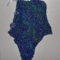 HAND KNITTED COLORWAVES WRAP BUTTONED UP WITH 3 FLOWERS