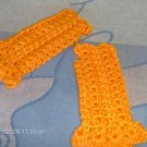 CROCHET ORANGE FINGERLESS GLOVES