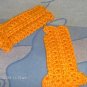 CROCHET ORANGE FINGERLESS GLOVES