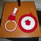 Red Pot Holder and Towel Topper "PRICE REDUCTION"