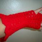 Crochet Red Fingerless Gloves "PRICE REDUCTION"