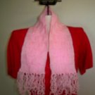 Hand Knitted Basket wave Pink  Scarf "PRICE REDUCTION"