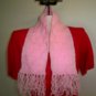 Hand Knitted Basket wave Pink  Scarf "PRICE REDUCTION"