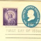 Benjamin Franklin 1 ¼ cent Stamped Envelope FDI SC U541 First Day Issue