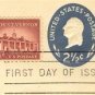 George Washington 2 ½ cent Stamped Envelope Mt Vernon 1 1/12 cent stamp FDI SC U542 First Day Issue