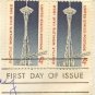 1962 Seattle Worlds Fair 4 cent Stamp FDI SC 1196 Horizontal Pair First Day Issue