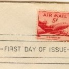 DC 4 Skymaster 5 cent Stamp FDI SC C33 First Day of Issue