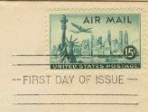 Statue of Liberty Air Mail 15 cent Stamp Lockheed Skyline FDI SC C35 First Day of Issue
