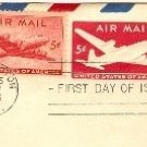 DC 4 Skymaster Air Mail 5 cent Stamp Envelope FDI SC C32 First Day of Issue