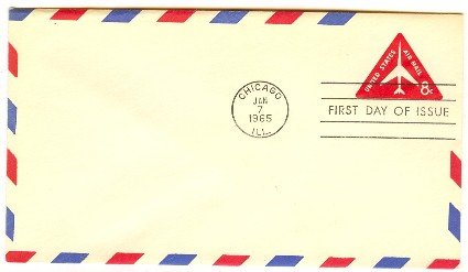 Air Mail 8 cent Envelope FDI SC UC37 First Day Issue