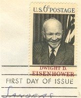 Dwight D Eisenhower 6 Cent Stamp FDI SC 1383 First Day Issue