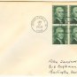 Thomas Jefferson 1 cent Stamp Block of 6 FDI SC1278 First Day Issue