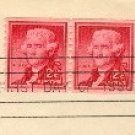 Thomas Jefferson 2 cent Vertical Pair FDI SC 1083 First Day of Issue
