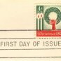 1962 4 cent Christmas Wreath Stamp FDI SC 1205 First Day Issue