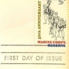 50th Anniversary Marine Corps Reserve 5 cent Stamp FDI SC 1315 First Day Issue