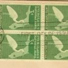 Everglades National Park 3 cent Stamp Block of 4 FDI SC 952 First Day of Issue