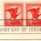 Bald Eagle Air Mail 6 cent Stamp Horizontal Pair FDI SC C67 First Day Issue