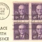 John Foster Dulles 4 cent Stamp Block of 4 FDI SC 1172 First Day Issue