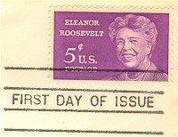 Eleanor Roosevelt 5 cent Stamp FDI SC 1236 First Day Issue