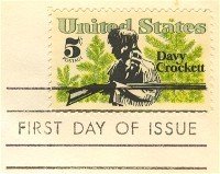 Davy Crockett 5 cent Stamp American Folklore Issue FDI SC 1330 First Day Issue