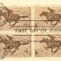 Pony Express 4 cent Stamp Block of 4 FDI SC 1154 First Day Issue