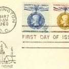 Gold Thomas G Maseryk 4 cent Blue 8 cent Stamp Champion of Liberty Issue FDI First Day Issue