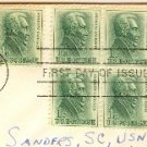 Andrew Jackson 1 cent Stamp Block of 4 FDI SC 1209 First Day Issue