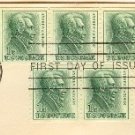 Andrew Jackson Coil 1 cent strip of 3 and strip of 2 FDI SC 1225 First Day Issue
