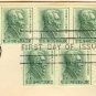 Andrew Jackson Coil 1 cent strip of 3 and strip of 2 FDI SC 1225 First Day Issue