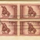 Rough Riders 3 cent Stamp Block of 4 FDI SC 973 First Day of Issue
