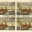 Winslow Homer 4 cent Stamp Block of 4 FDI SC 1207 First Day Issue