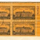 200th Anniversary Nassau Hall Princeton 3 cent Stamp Block 4 Plate Numb FDI SC 1083 First Day