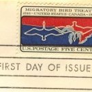 Migratory Bird Treaty US and Canada 50 Years 5 cent Stamp FDI SC 1306 First Day Issue