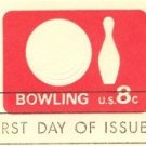 Rose Red Bowling 8 cent Envelope FDI SC U563 First Day Issue