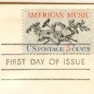 American Music 5 cent Stamp FDI SC 1252 First Day Issue