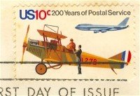 Early Mail Plane and Jet 10 cent Stamp Postal Bicentennial Issue FDI SC 1574 First Day Issue