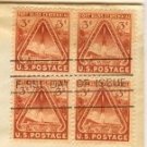 Fort Bliss Centennial 3 cent Stamp Block of 4 FDI SC 976 First Day Issue