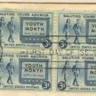 Salute to Youth 3 cent Stamp Block of 4 FDI SC 963 First Day Issue