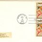 1975 Merry Christmas Card by Louis Prang Block of 4 FDI SC 1580 First Day Issue